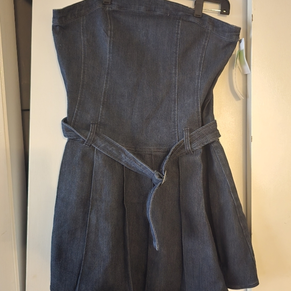 Denim Strapless Skirt
